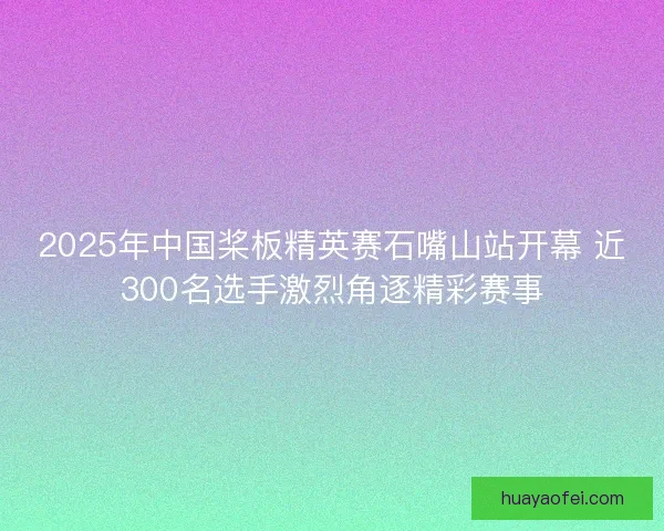 2025年中国桨板精英赛石嘴山站开幕 近300名选手激烈角逐精彩赛事