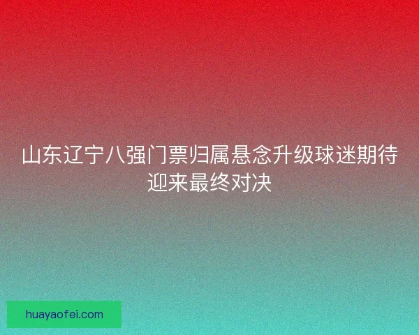 山东辽宁八强门票归属悬念升级球迷期待迎来最终对决